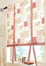 Raffrollo, mit Tunneldurchzug, Farbe Bunt, Design Patchwork, Blickdicht, Waschba