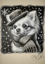 Schneehund  Kohlezeichnung 19