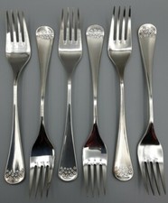 Robbe & Berking Karat 6 Menügabeln Tafelgabeln 6/12 R&B 90er Silber Gabeln (ABP)