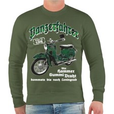 Sweatshirt Panzerfahrer Ostdeutschland Moped Motorrad Ostdeutsche Ossis Motive 