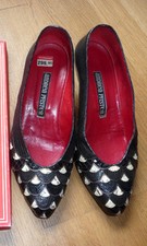 Kroko Pumps schwarz weiß 36,5 ANDREA PFISTER Leder LUXUS