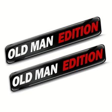 2x 3D Old Man Edition Epoxy Gel Auto Aufkleber Emblem Logo Rot Schwarz