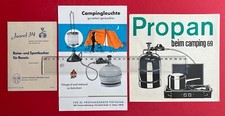 3 x DDR Reklame Prospekt 1953 -59 Camping Juwel 34 Kocher, Leuchte   ( F22691