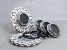 BBS RC 5x120 17" RC090 RC061 RC040 Style 5 Aluminium Waffel Center Caps (4x)