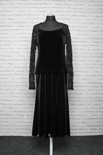 180 K150 MINX Damen Samt Rock + Shirt Spitze Gr. 40 schwarz  2-Teiler Samtrock