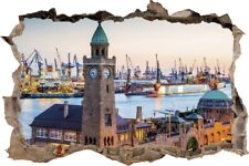 Wandtattoo Landungsbrücken Hamburg - verschiedene Rahmentypen DW000061