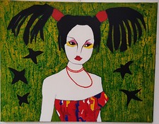 Nr.: 534 Großes Avantgarde Ölgemälde Bild Malerei Oil Painting Frau Porträt