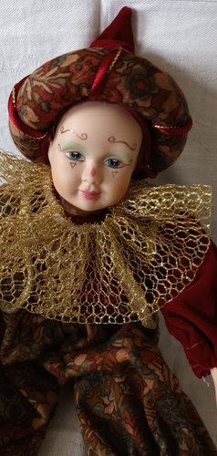 Pierrot porzellanpuppe - 8/20, -pierrot