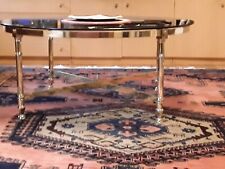 runder Glas-Couchtisch, Rauchglas, Durchmesser 110cm, Höhe 48cm, Glasdicke 1cm, 