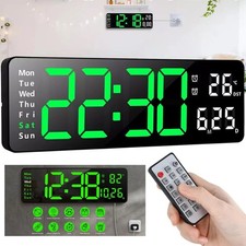 13 LED Digital Wanduhr mit Datum Temperatur Display Alarm Clock Fernbedienung