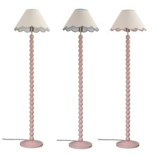 Rose Rosa Klöppel Stehlampe Leinen Jakobsmuschel Lampenschirm Wohnzimmer Lounge Leuchte