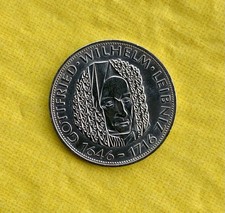 5 DM Gedenkmünze Gottfried Wilhelm Leibniz silber, ca. 10,5 gr. Stempelglanz