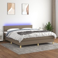 Boxspringbett Matratze LED Bett Bettgestell Polsterbett Lattenrost Stoff vidaXL