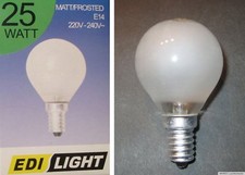 Glühlampe Glühbirne Leuchtmittel Mini Tropfen Lampe Edi Light E14 25W matt weiß