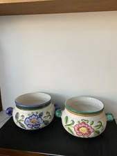2x Vintage Kunst Keramik Topf