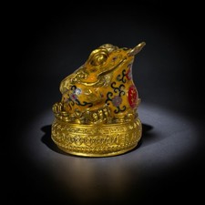 Bronze Geldfrosch Cloisonné