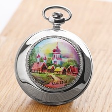 Taschenuhr Dorf Motiv