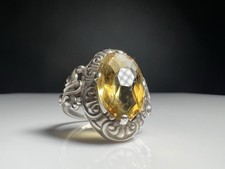 Antik Ring Silber 935 Citrin