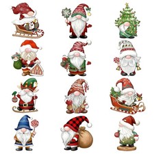 Weihnachtsbaumschmuck Holz 12 Stück holzanhänger Weihnachten Weihnachtsmann A...