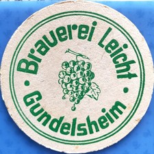 Alter Bierdeckel Brauerei Leicht Gundelsheim um 1940-50