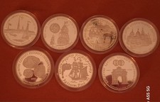 7x 3 RUBEL Russland 1988-1991 Silber 900 PP .Sammler Zustand In KapselTop