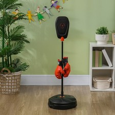 AIYAPLAY Standboxsack-Set für Kinder, höhenverstellbar, Boxhandschuhe, Schwarz