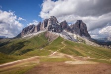 Wandbild sassolungo mountain - sassolungo,