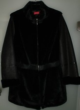 Judith Williams Damenmantel mit Kunstfell Reißverschluss Größe 46 Farbe schwarz