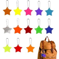 Reflektor Anhänger, Kinder, Fahrrad, Tasche, Rucksack, 13 Farben, Stern