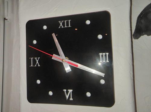 Wanduhr uhr schwarz gothic - schwarz,