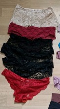 Spitze Damenslips Schwarz Rot Uvm Gr. 42, 6 Stück