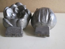 2 antike Backformen, Zinn. Für Marzipan, Schokolade.