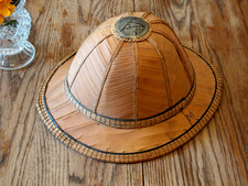 ANTIK Vietkong Tropen Helm Sonnen Hut Reis Stroh Bambus  Fernost Asien old Hat