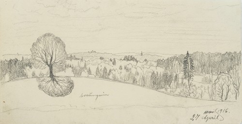 Landschaftsstudie mit hügeln - landschaftsstudie,