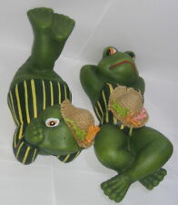 2 Gartenfiguren Froggie Paar-Figur Liebesfigur Mann und Frau Keramik Deko 23cm