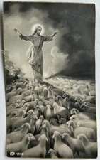 orig. Andachtsbild Heiligenbild Andachtsbildchen antik um 1890 Schafherde Jesus