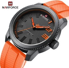 *  Top Marke NAVIFORCE Mode Uhr Männer Quarz Sports Watch Orange 🍊