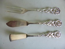 Hildesheimer Rose Butter- und Käsemesser und Aufschnittgabel 90 Silber
