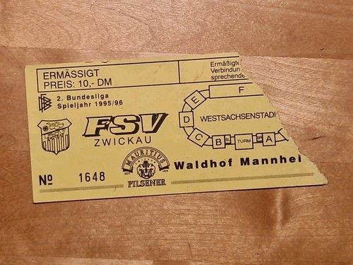 Sammlerticket fsv zwickau - fsv, sv