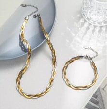 Luxus Edelstahl SET HALSKETTE