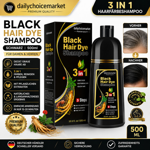 Haarfarbe shampoo schwarz 500 - shampoo,
