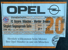 3605 Ticket BL 97/98 FC Bayern München - SV Werder Bremen, 25.10.1997