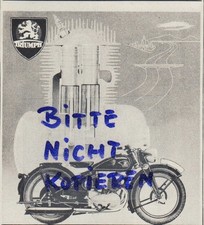 NÜRNBERG, Werbung 1939, TRIUMPH Werke BD 250 Doppelkolbenmaschine Motorräder 