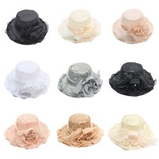 Damen Spitze Blumenhut Breite