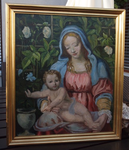 Mutter mit kind - kind, garten.