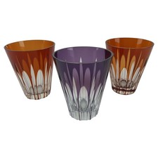 3er Set Trinkgläser Römergläser 2 Farben H 8,5 D 7,2 cm 