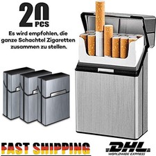 3Stk Zigaretten Etui Zigarettenschachtel Aufbewahrung Box Alu Metall Leder