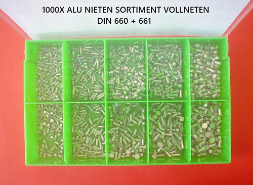 1000 alu nieten sortiment - nieten,