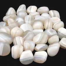 Friedensachat | Achat weiß Trommelsteine Ø 25 - 35 mm AA - Qualität | Brasilien