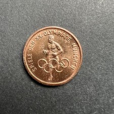 Spiele der XX. Olympiade München 1972  Olympische 20. Kupfer Medaille | Ø 18 mm